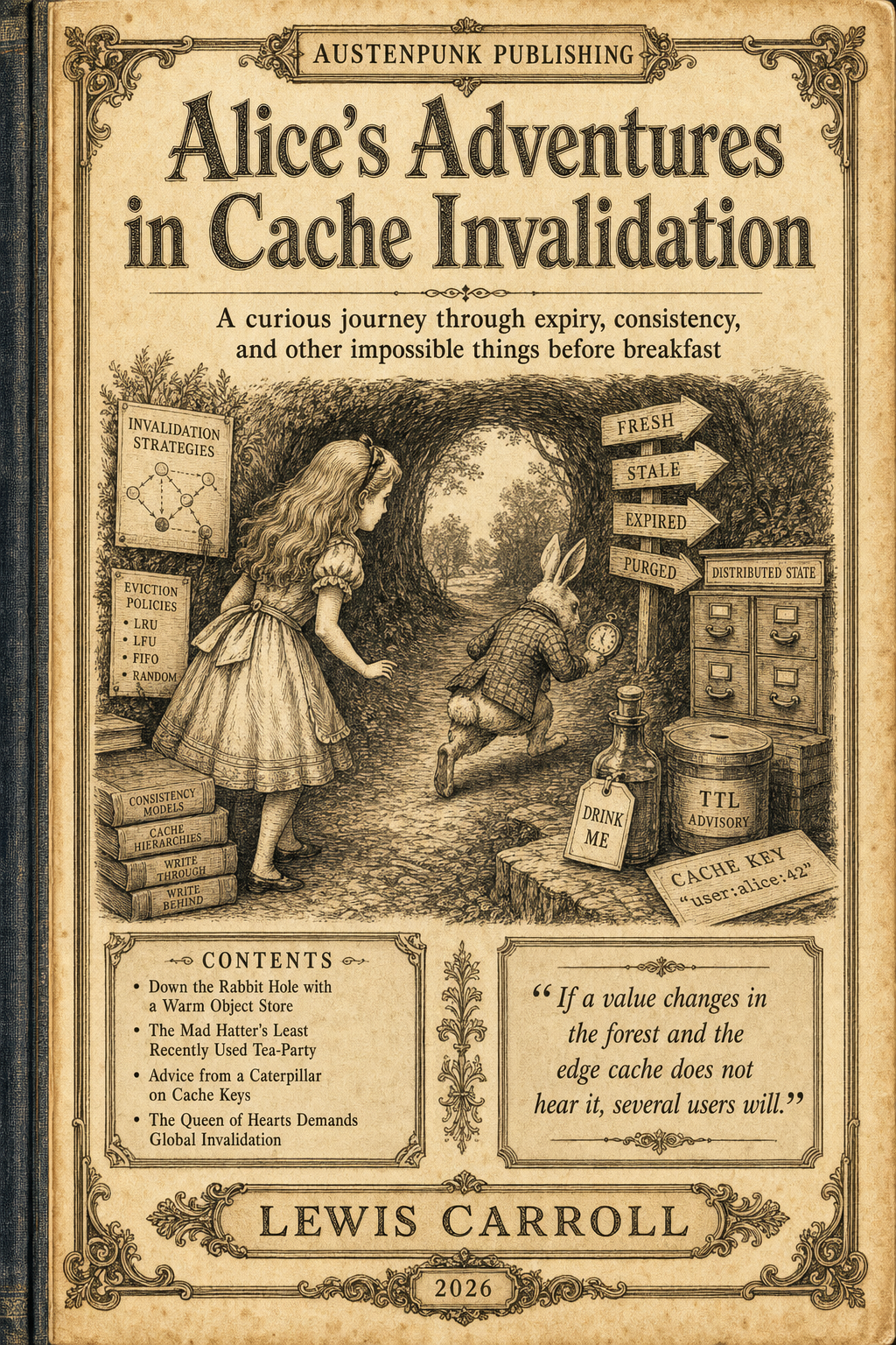 Cover of Alice's Adventures in Cache Invalidation